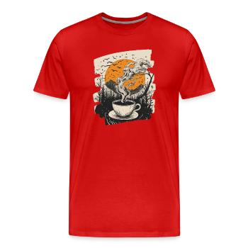Café Café Amateurs de café - T-shirt bio Premium Homme - rouge - Devant - Damien (186cm)