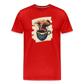 Café Café Amateurs de café - T-shirt bio Premium Homme - rouge - Devant - Damien (186cm)