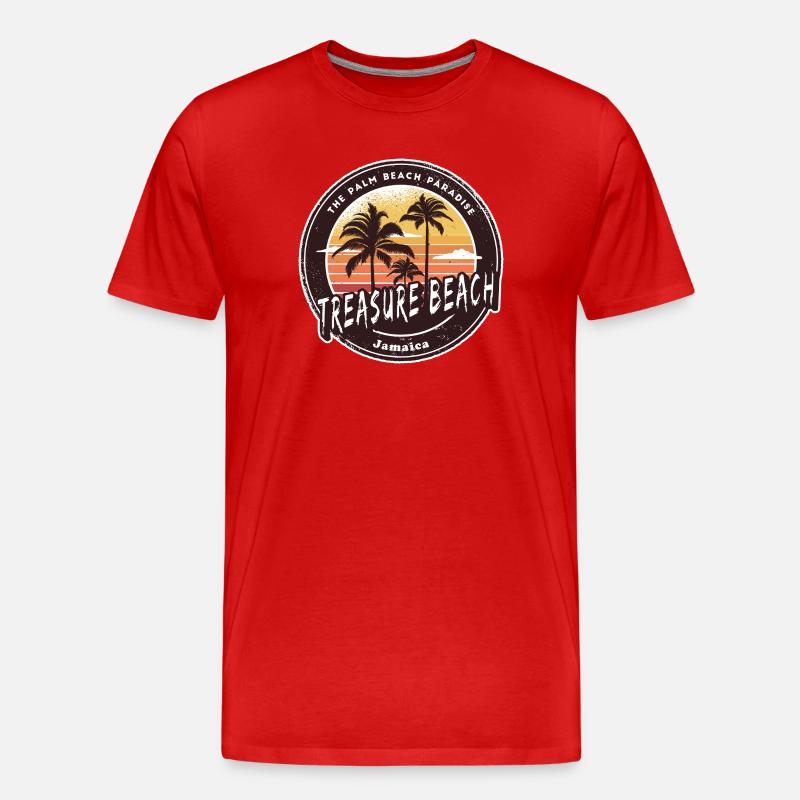 Treasure Beach Jamaica Karibik - Männer Premium Bio T-Shirt - Rot