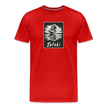 Jetski Vintage Style - Männer Premium Bio T-Shirt - Rot - Vorne - Damien (186cm)