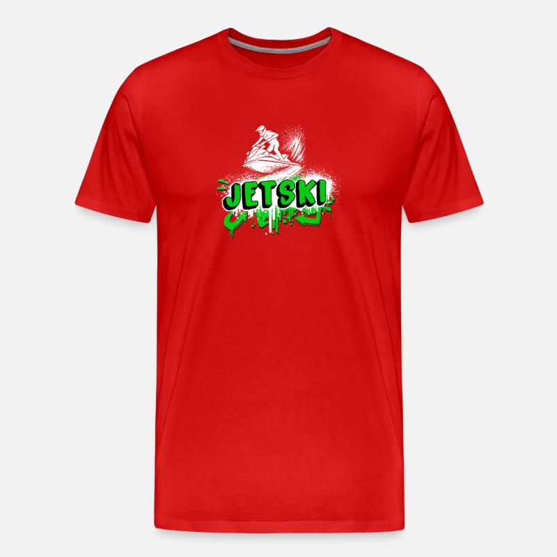 Jetski Graffiti – Splash and Ride - Männer Premium Bio T-Shirt - Rot