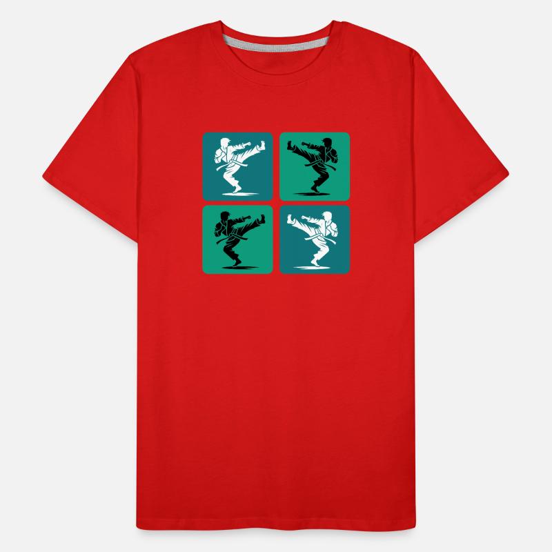 Karate Silhouette – Retro Style Männer Premium Bio T-Shirt