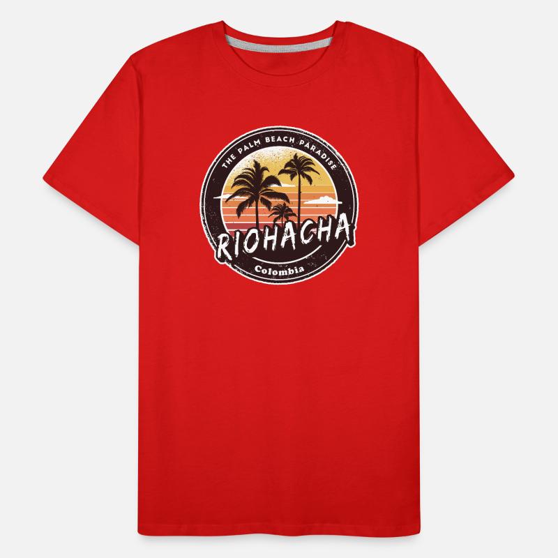Riohacha Palmiers Plage Design T-shirt bio Premium Homme
