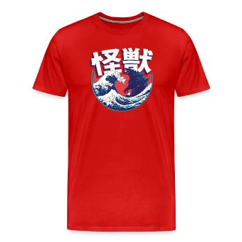 Kaiju - T-shirt bio Premium Homme - rouge - Devant - Damien (186cm)