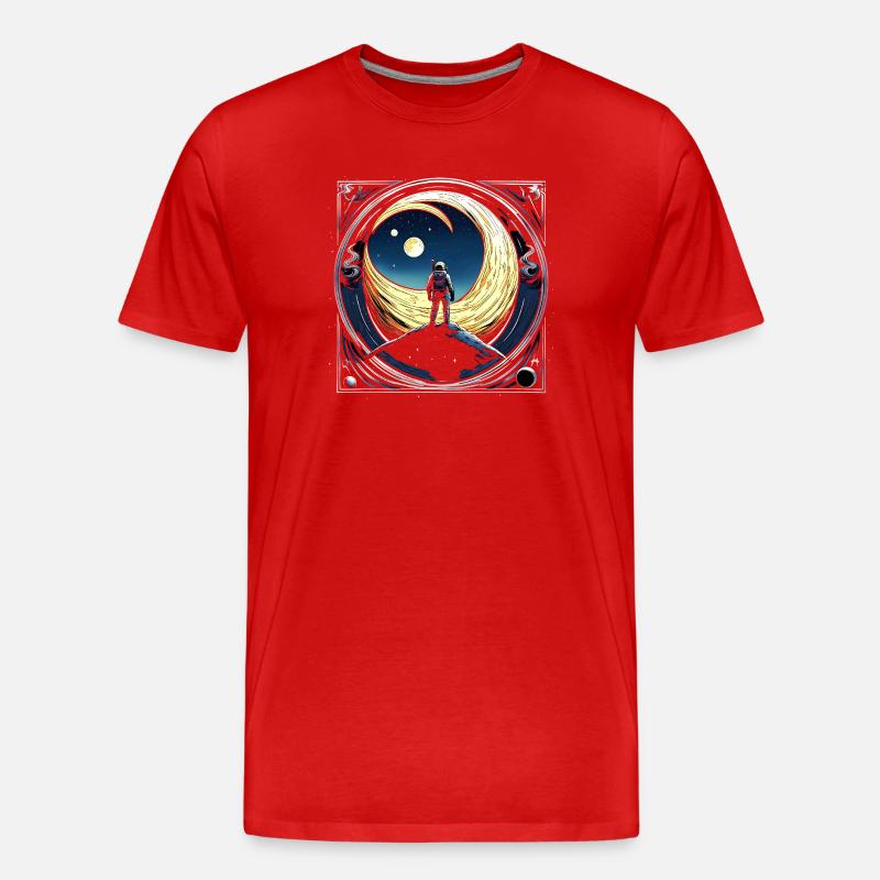 Space_01 - Männer Premium Bio T-Shirt - Rot