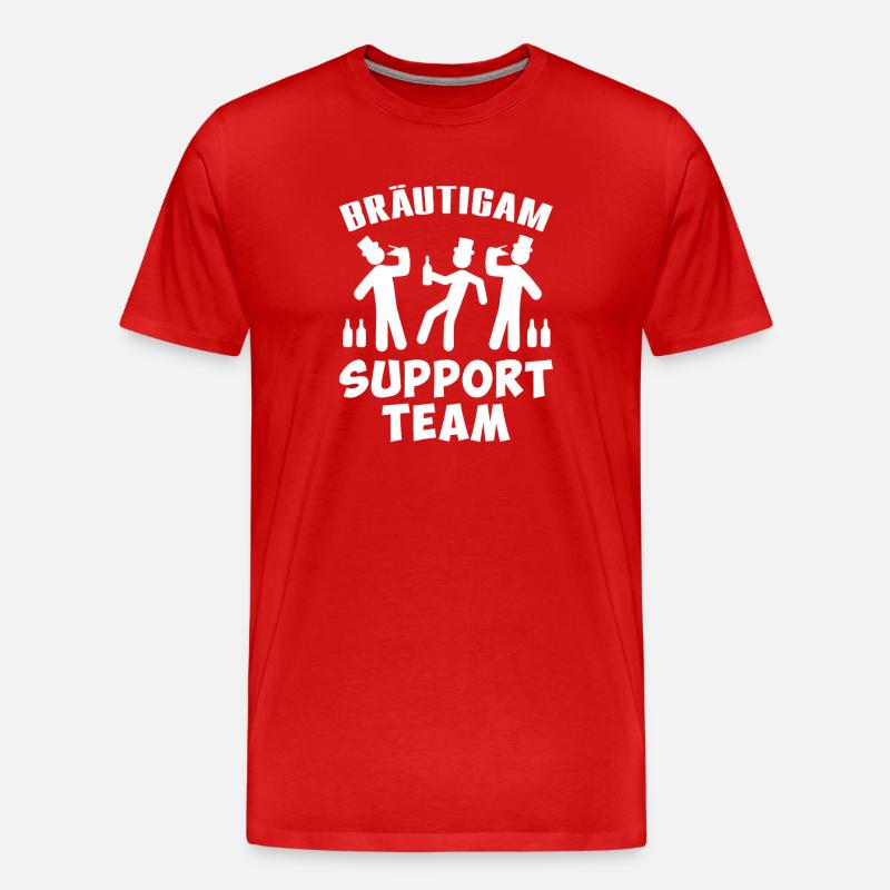 Bräutigam Support Team design - Männer Premium Bio T-Shirt - Rot