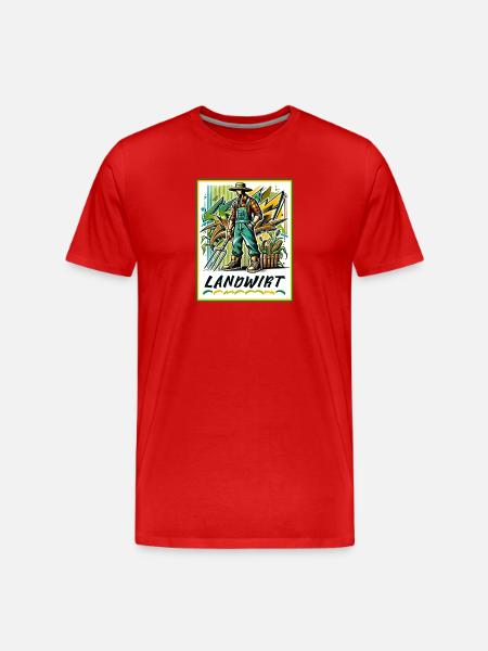 Proud farmer in graffiti style - Men's Premium Organic T-Shirt - red