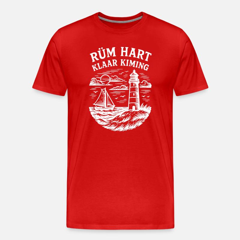 Rüm Hart - Klar Kiming - weiss - Männer Premium Bio T-Shirt - Rot