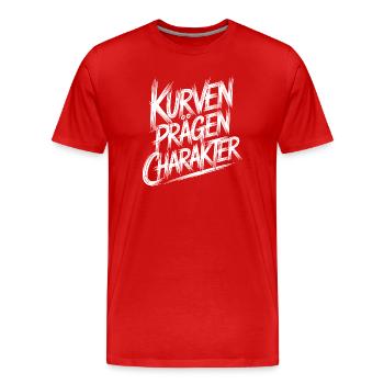 Kurven praegen Charakter - Männer Premium Bio T-Shirt - Rot - Vorne - Damien (186cm)