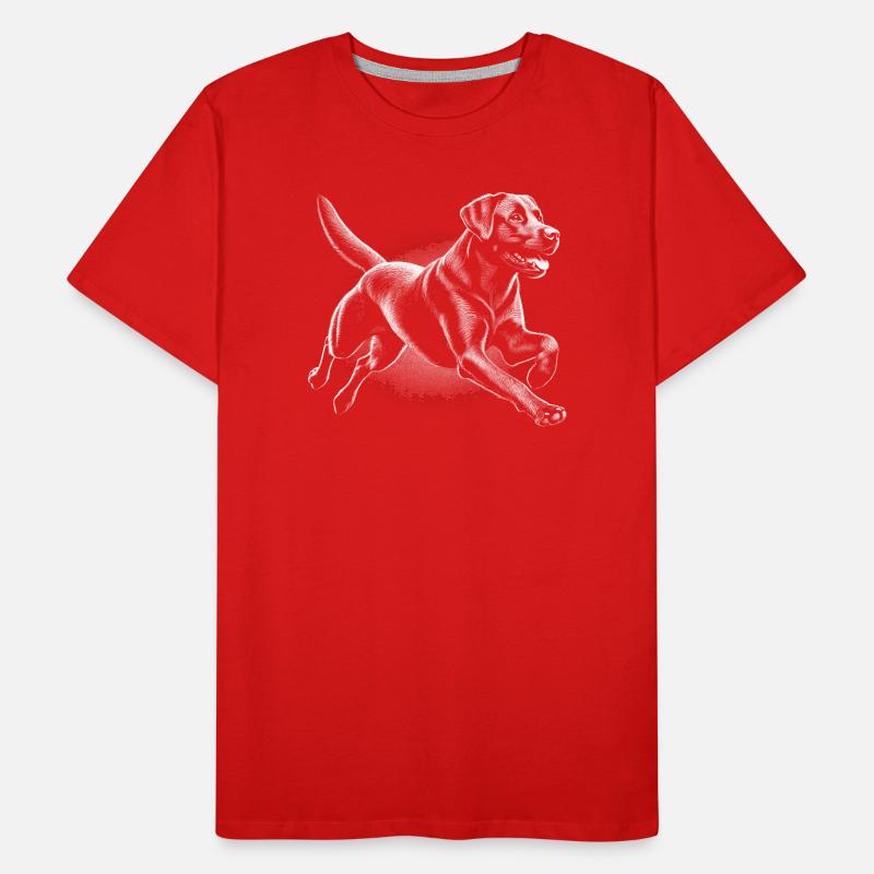 Labrador courant joyeux dans le style de dessin T-shirt bio Premium Homme