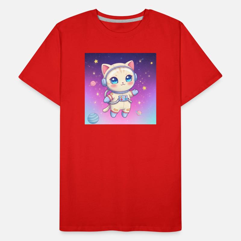 Chaton astronaute T-shirt bio Premium Homme