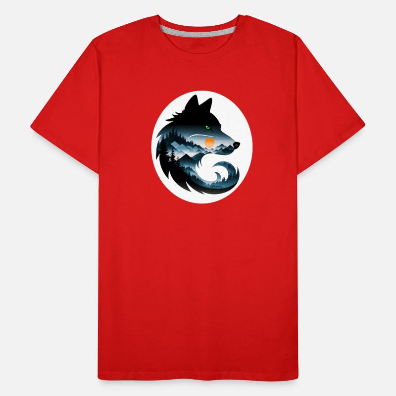 Paysage de loup T-shirt bio Premium Homme
