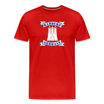Hambourg, Allemagne , Hammerburg - T-shirt bio Premium Homme - rouge - Devant - Damien (186cm)