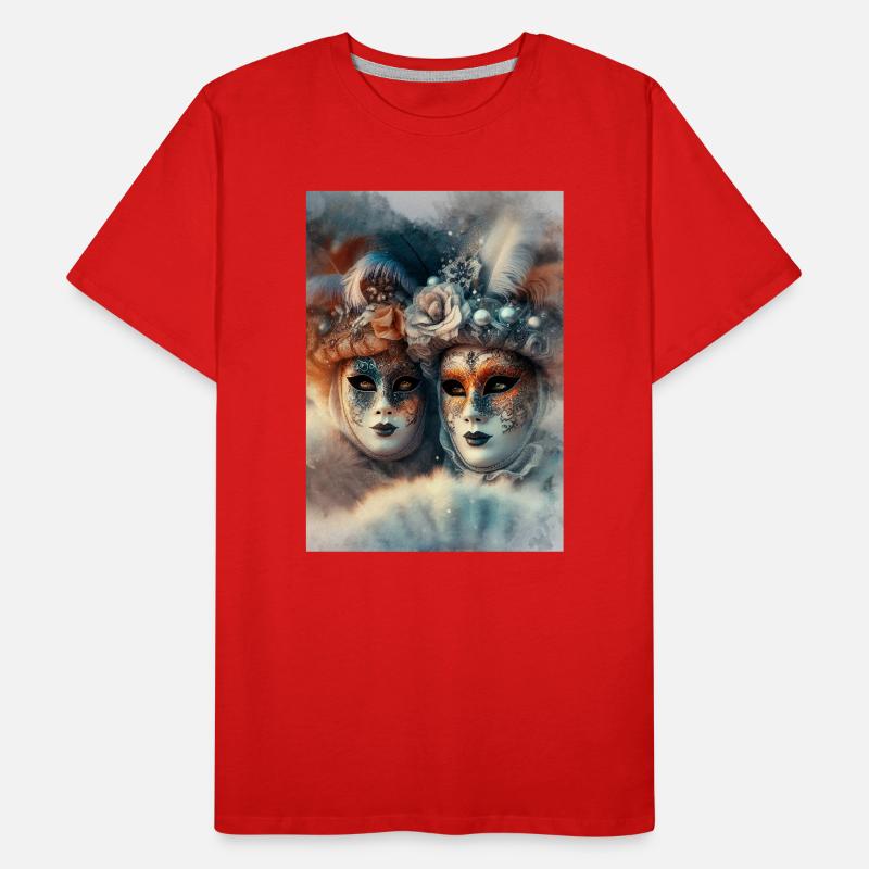 Masques Carnaval Vénitien Aquarelle T-shirt bio Premium Homme