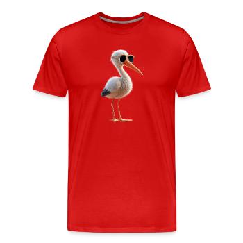 Amoureux des cigognes Cigognes blanches Cigognes géantes Cigognes - T-shirt bio Premium Homme - rouge - Devant - Damien (186cm)