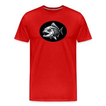 Squelette de poisson - T-shirt bio Premium Homme - rouge - Devant - Damien (186cm)