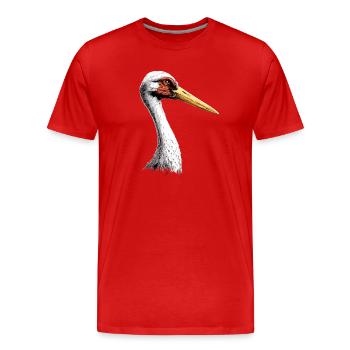 Amoureux des cigognes Cigognes blanches Cigognes géantes Cigognes - T-shirt bio Premium Homme - rouge - Devant - Damien (186cm)