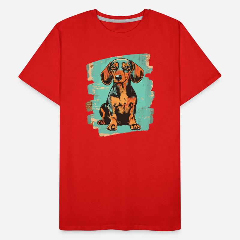 Dackel Dachshund Männer Premium Bio T-Shirt
