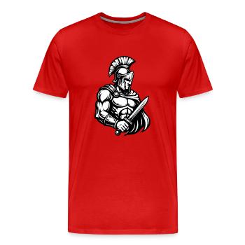 Römischer Soldat - Männer Premium Bio T-Shirt - Rot - Vorne - Damien (186cm)