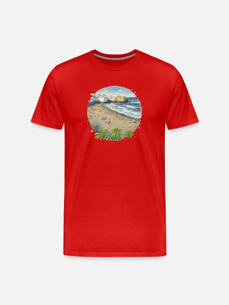 Beach - Men's Premium Organic T-Shirt - red