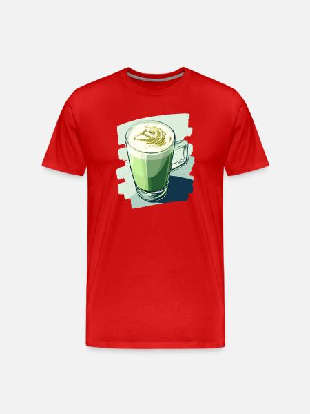 Matcha Latte Lover Green Tea - Men's Premium Organic T-Shirt - red