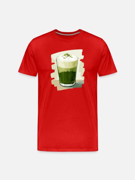 Matcha Latte Lover Green Tea - Men's Premium Organic T-Shirt - red