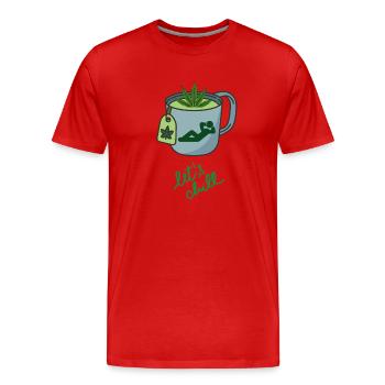 CannabisTee Design - T-shirt bio Premium Homme - rouge - Devant - Damien (186cm)