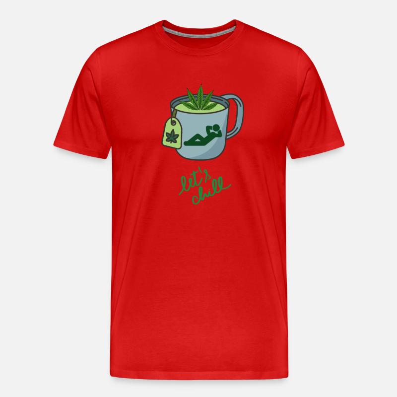 CannabisTee Design - Männer Premium Bio T-Shirt - Rot