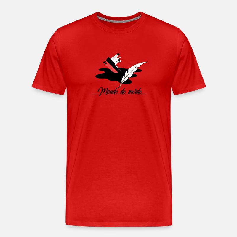 Scheißwelt - Männer Premium Bio T-Shirt - Rot