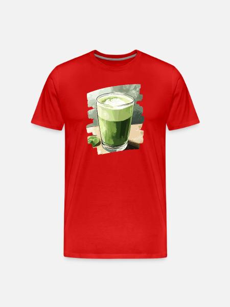 Matcha Latte Lover Green Tea - Men's Premium Organic T-Shirt - red