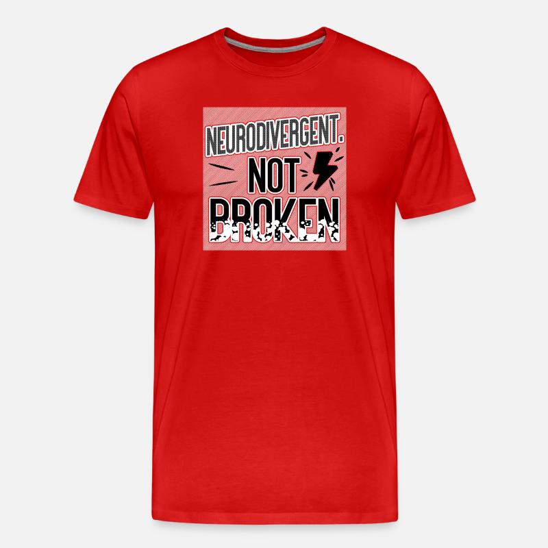 Neurodivergent Not Broken – Neurodiversity Pride - Männer Premium Bio T-Shirt - Rot