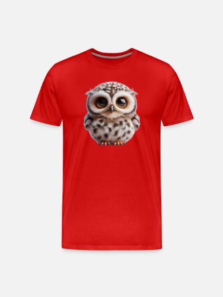 Cute Owl - Men's Premium Organic T-Shirt - red