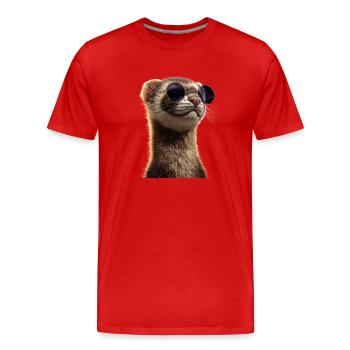 Furet Furet Putois Martre Belette Mignon Furet - T-shirt bio Premium Homme - rouge - Devant - Damien (186cm)