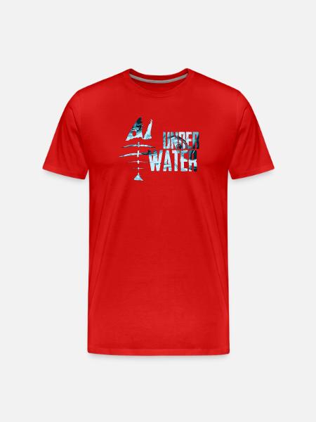 Underwater Sea Fish Motif - Men's Premium Organic T-Shirt - red