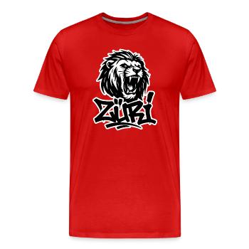 Zürich Graffiti Löwe - Männer Premium Bio T-Shirt - Rot - Vorne - Damien (186cm)