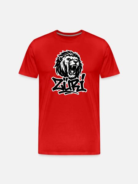 Zürich Graffiti Löwe - Männer Premium Bio T-Shirt - Rot