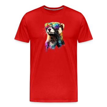 Furet Furet Putois Martre Belette Mignon Furet - T-shirt bio Premium Homme - rouge - Devant - Damien (186cm)