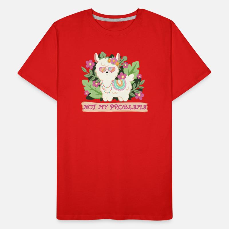Sommer Lama Alpaka - Not my problem Männer Premium Bio T-Shirt