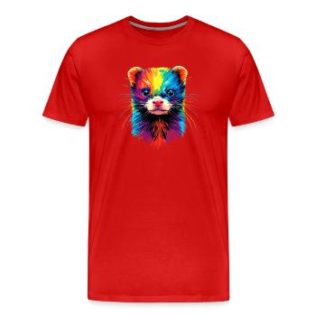 Furet Furet Putois Martre Belette Mignon Furet - T-shirt bio Premium Homme - rouge - Devant - Damien (186cm)