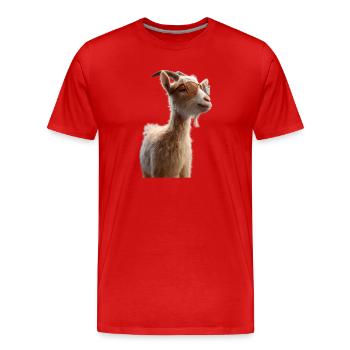 Chèvre Chèvre domestique Capricorne Chèvre Chèvre Chèvre mignonne - T-shirt bio Premium Homme - rouge - Devant - Damien (186cm)