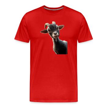 Chèvre Chèvre domestique Capricorne Chèvre Chèvre Chèvre mignonne - T-shirt bio Premium Homme - rouge - Devant - Damien (186cm)