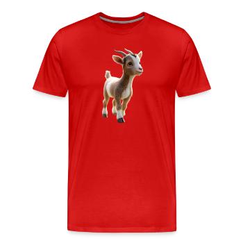 Chèvre Chèvre domestique Capricorne Chèvre Chèvre Chèvre mignonne - T-shirt bio Premium Homme - rouge - Devant - Damien (186cm)