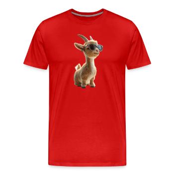 Chèvre Chèvre domestique Capricorne Chèvre Chèvre Chèvre mignonne - T-shirt bio Premium Homme - rouge - Devant - Damien (186cm)