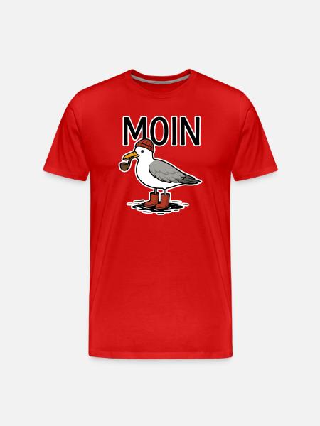 Möwe Moin - Männer Premium Bio T-Shirt - Rot