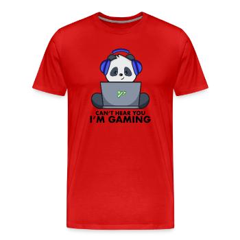 Panda Zocker - Gamer - sorry I'm gaming - Men's Premium Organic T-Shirt - red - Front - Damien (186cm)