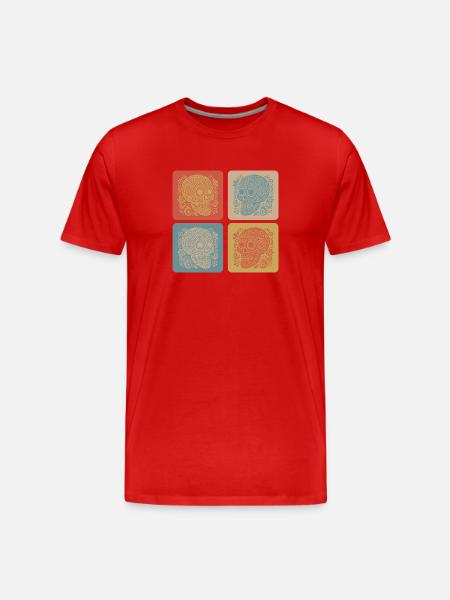 Skull – Mexico Design - Men's Premium Organic T-Shirt - red