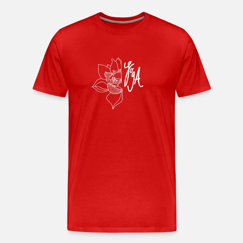 Lotus Yoga - Männer Premium Bio T-Shirt - Rot