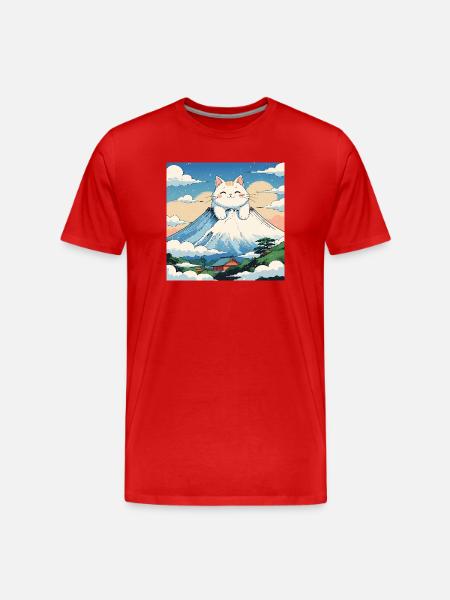Chaton Fuji - T-shirt bio Premium Homme - rouge