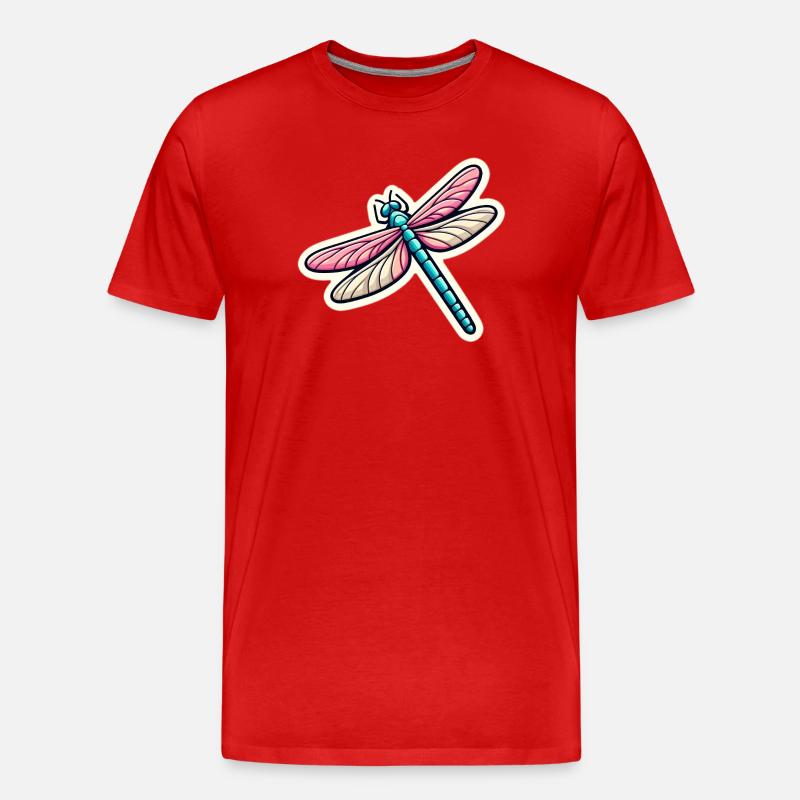 Libellule au pastel - T-shirt bio Premium Homme - rouge
