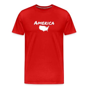 America USA Karte Amerikanische Amerika - Männer Premium Bio T-Shirt - Rot - Vorne - Damien (186cm)